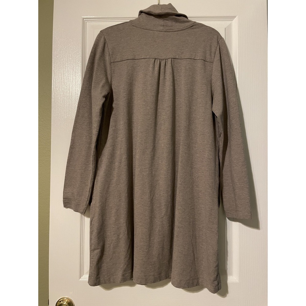 Pure Jill Dress Womens L Gray Cowl Neck Long Sleeve Jersey Shift Pockets - Picture 2 of 14